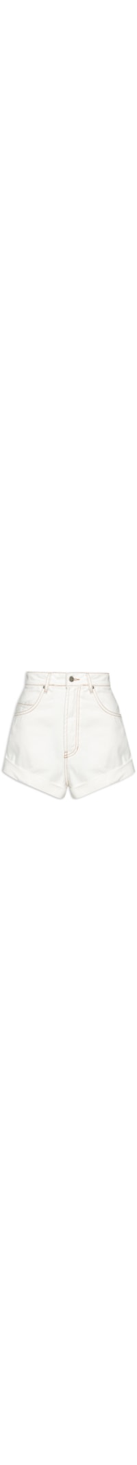 Short Feminino Sarja Bainha Dobrada Off - Branco