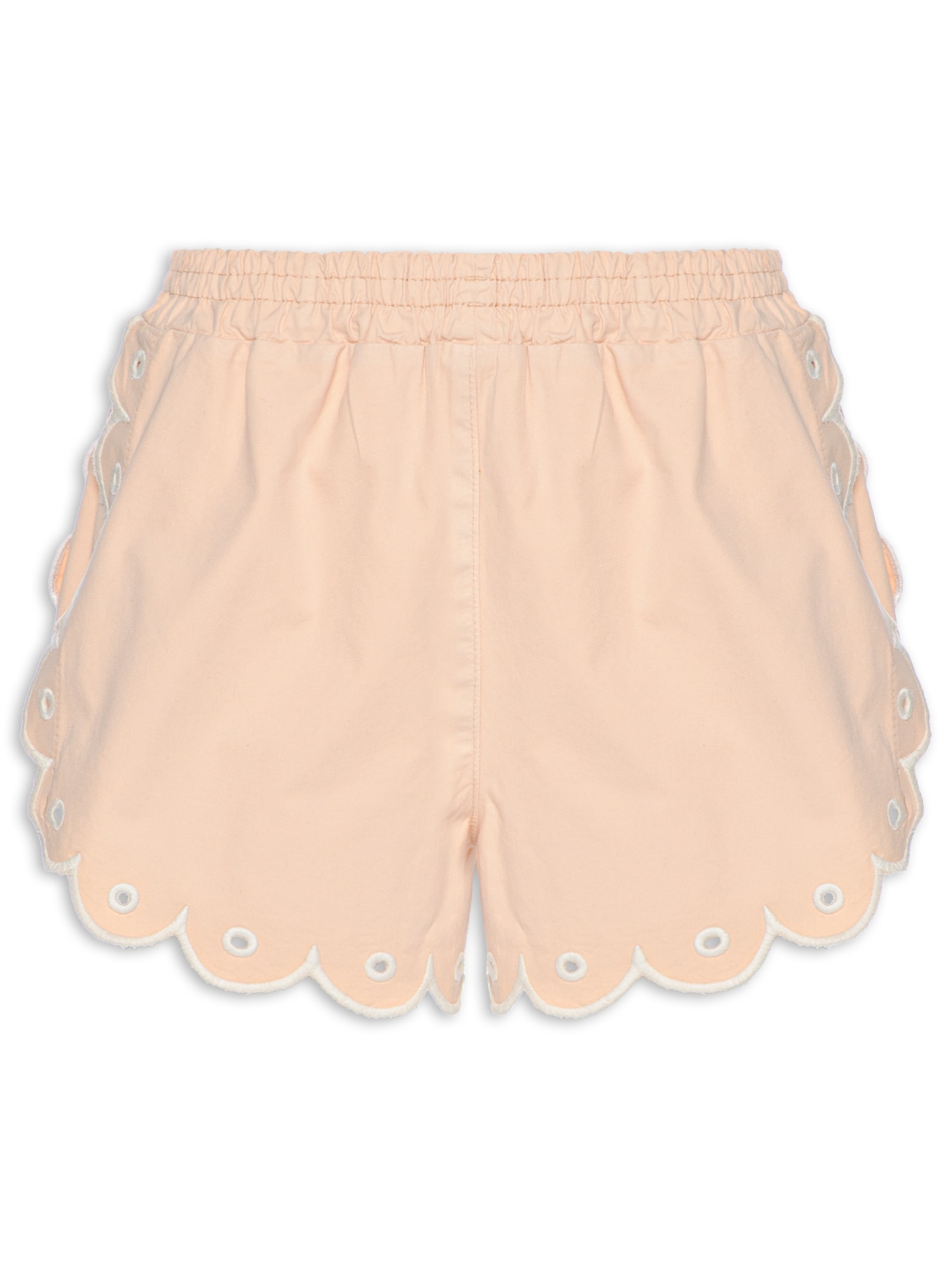 Short Feminino Sarja Bordado Richelieu Rosa Farm