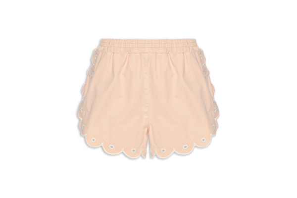 Short Feminino Sarja Bordado Richelieu - Rosa