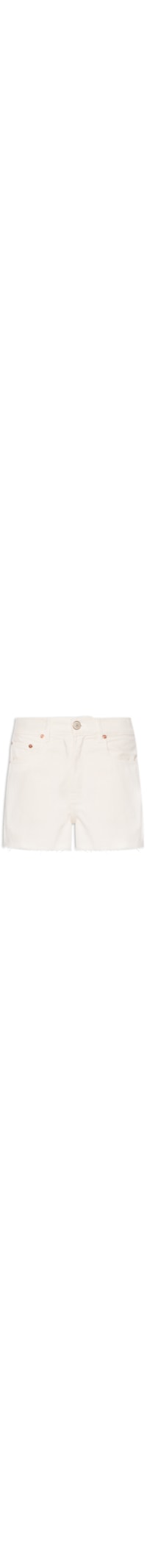 Short Feminino Sarja Box Barra A Fio - Branco
