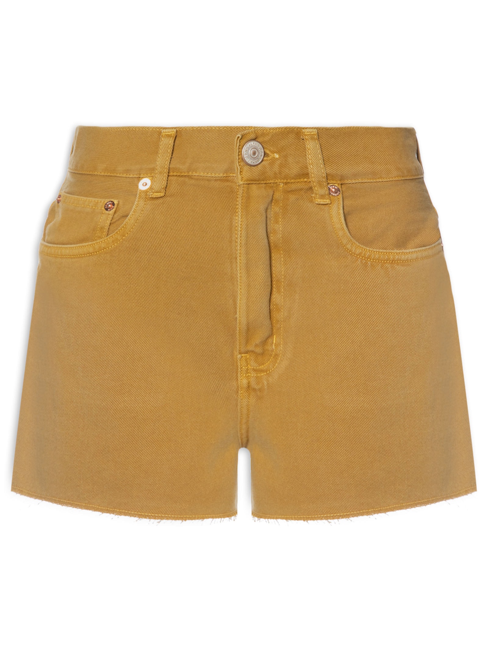 Short Feminino Sarja Box Barra A Fio Marrom Animale Jeans