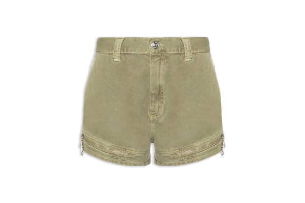 Short Feminino Sarja Boy Zíper E Lapelas - Verde