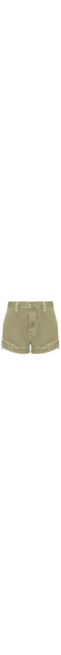 Short Feminino Sarja Boy Zíper E Lapelas - Verde