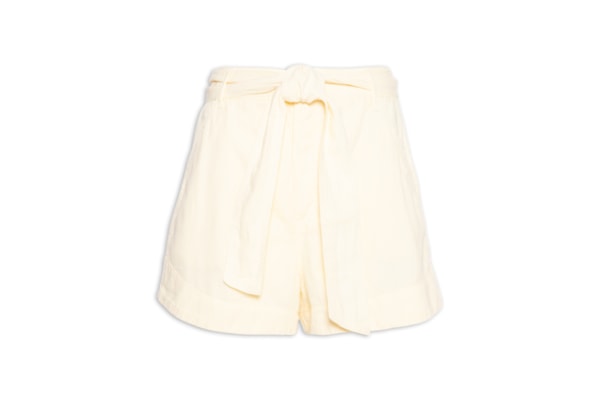 Short Feminino Sarja Cânhamo Amarração - Amarelo