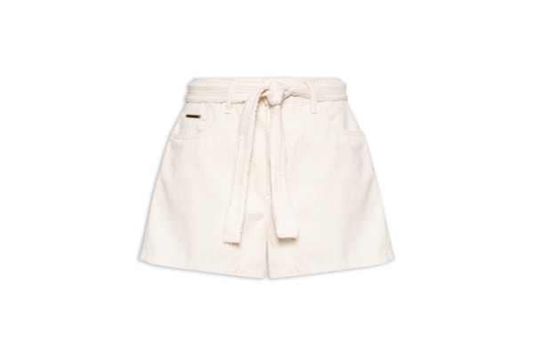 Short Feminino Sarja Comfort Cintura Alta - Bege