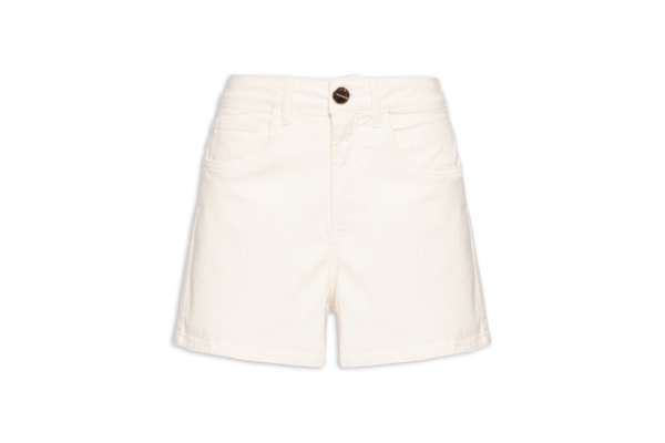 Short Feminino Sarja Comfort Cintura Média - Bege