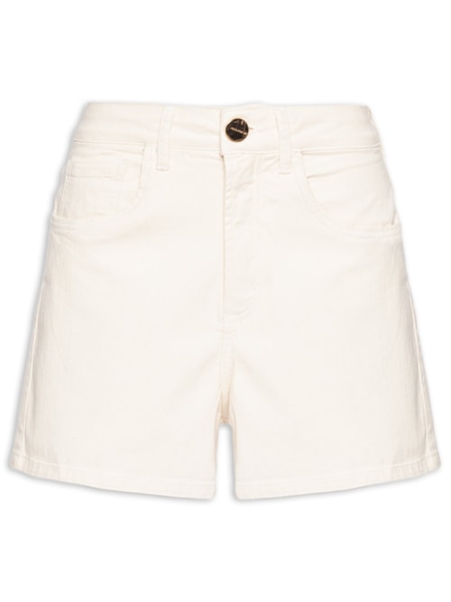 Short Feminino Sarja Comfort Cintura Média - Bege