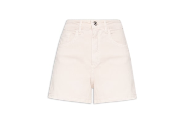 Short Feminino Sarja Comfort Cintura Média - Bege