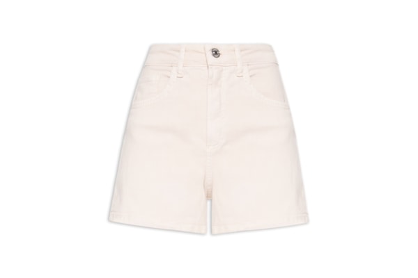 Short Feminino Sarja Comfort Cintura Média - Bege