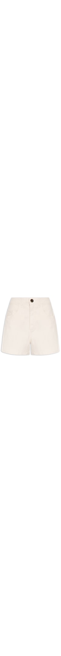 Short Feminino Sarja Comfort Cintura Média - Off White