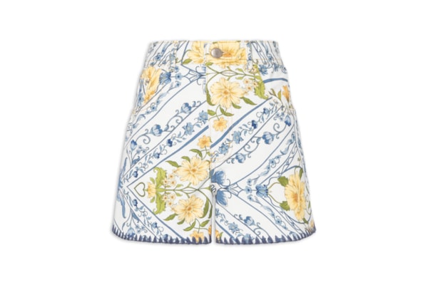 Short Feminino Sarja Coração Boho - Azul