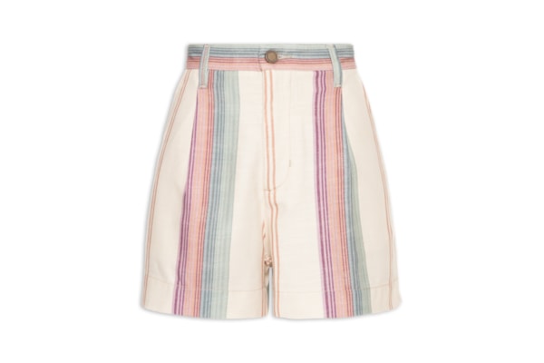 Short Feminino Sarja Estampa Listra Coloris - Bege