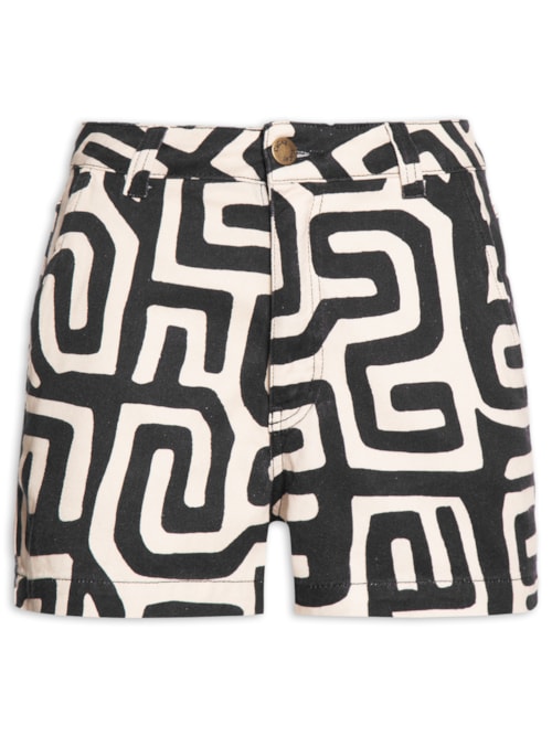 Short Feminino Sarja Estampado – Branco