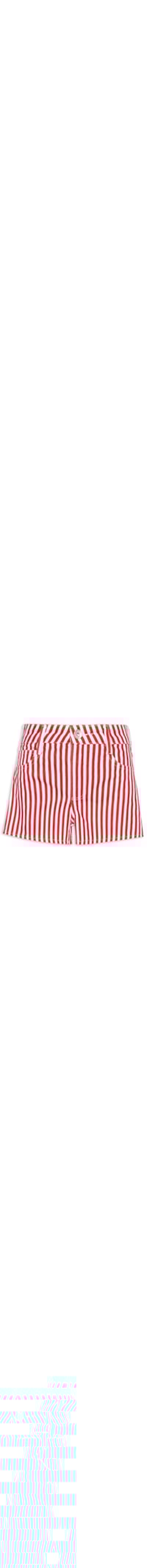 Short Feminino Sarja Jade Listrado - Vermelho