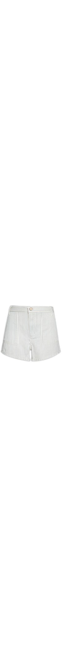 Short Feminino Sarja Listra Azul Luar - Off White
