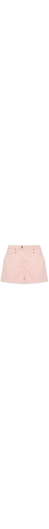 Short Feminino Sarja Mini Alfaiatado Cós Botões - Rosa