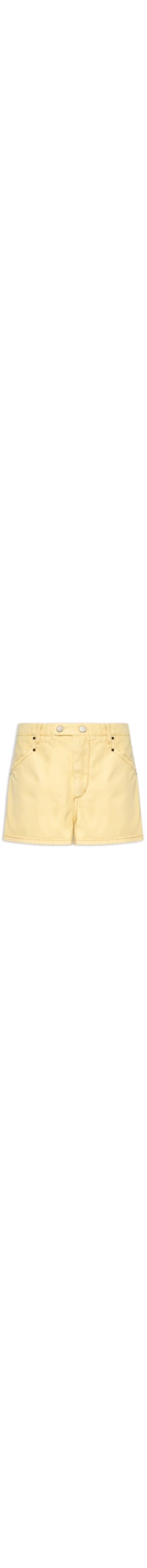 Short Feminino Sarja Mini Alfaiatado Cós Botões – Amarelo