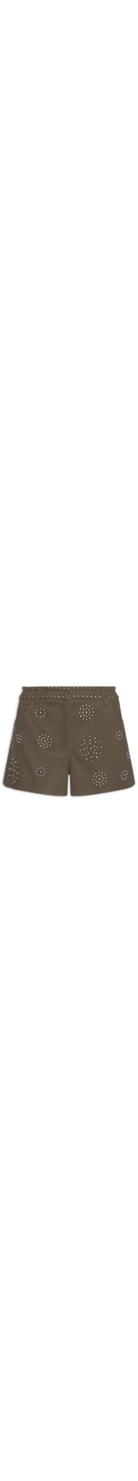 Short Feminino Sarja Mix Rebites - Marrom