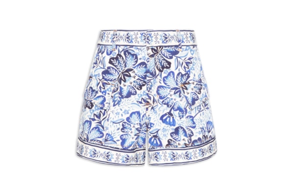 Short Feminino Sarja Paraíso de Flor - Branco 