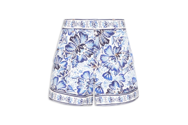 Short Feminino Sarja Paraíso de Flor - Branco 