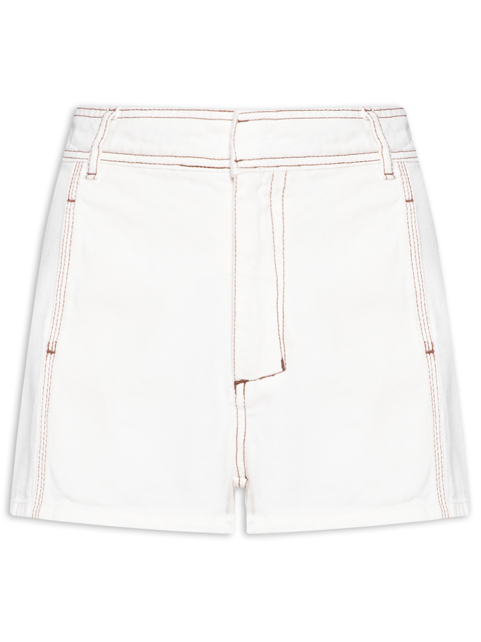 Short Feminino Sarja Pespontos Branco Dress To