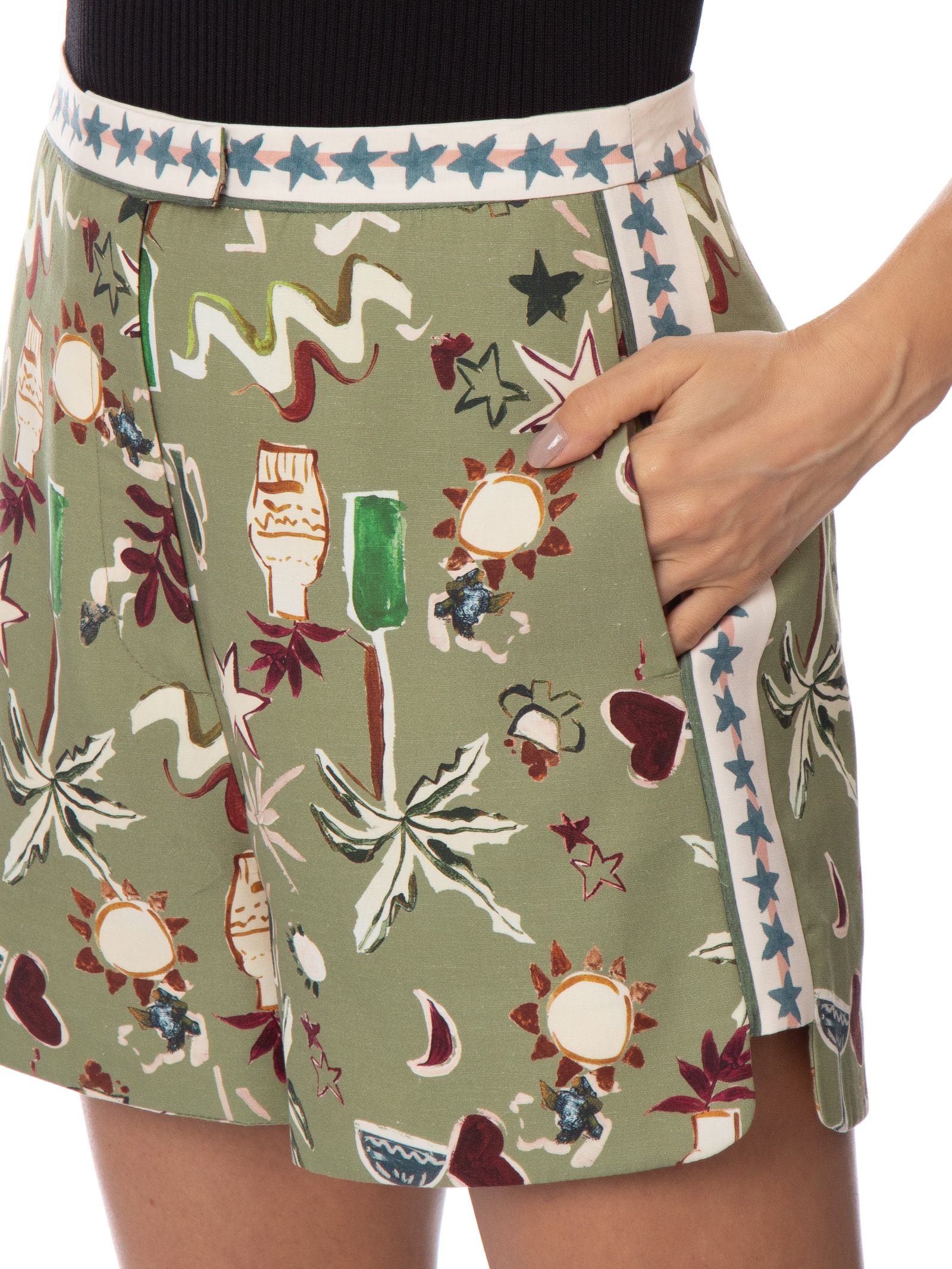 Short Feminino Talia Estampado Verde Le Lis