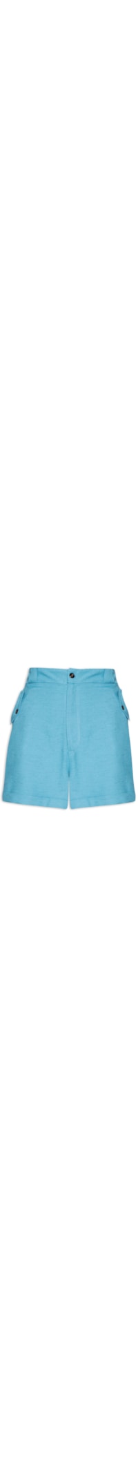 Short Feminino Tec Det Bolso Tampa Lapela - Azul