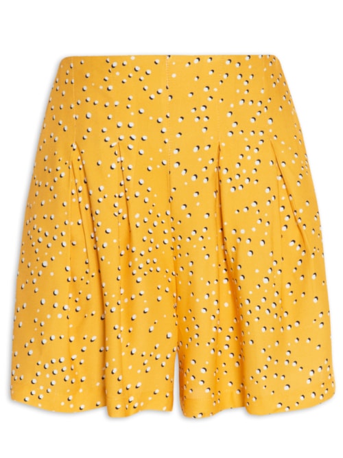 Short Feminino Tecido Rayon Twil - Amarelo