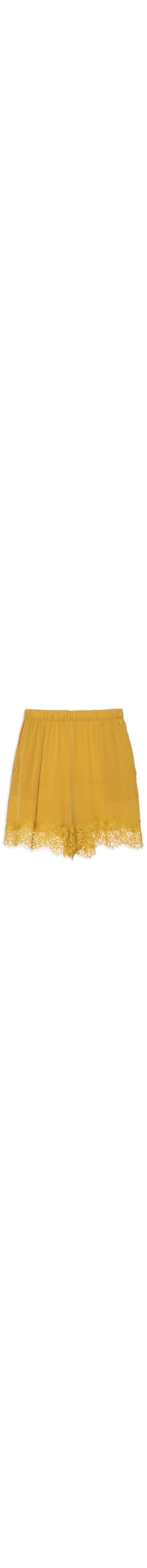 Short Feminino Tipo Slip Com Renda - Amarelo