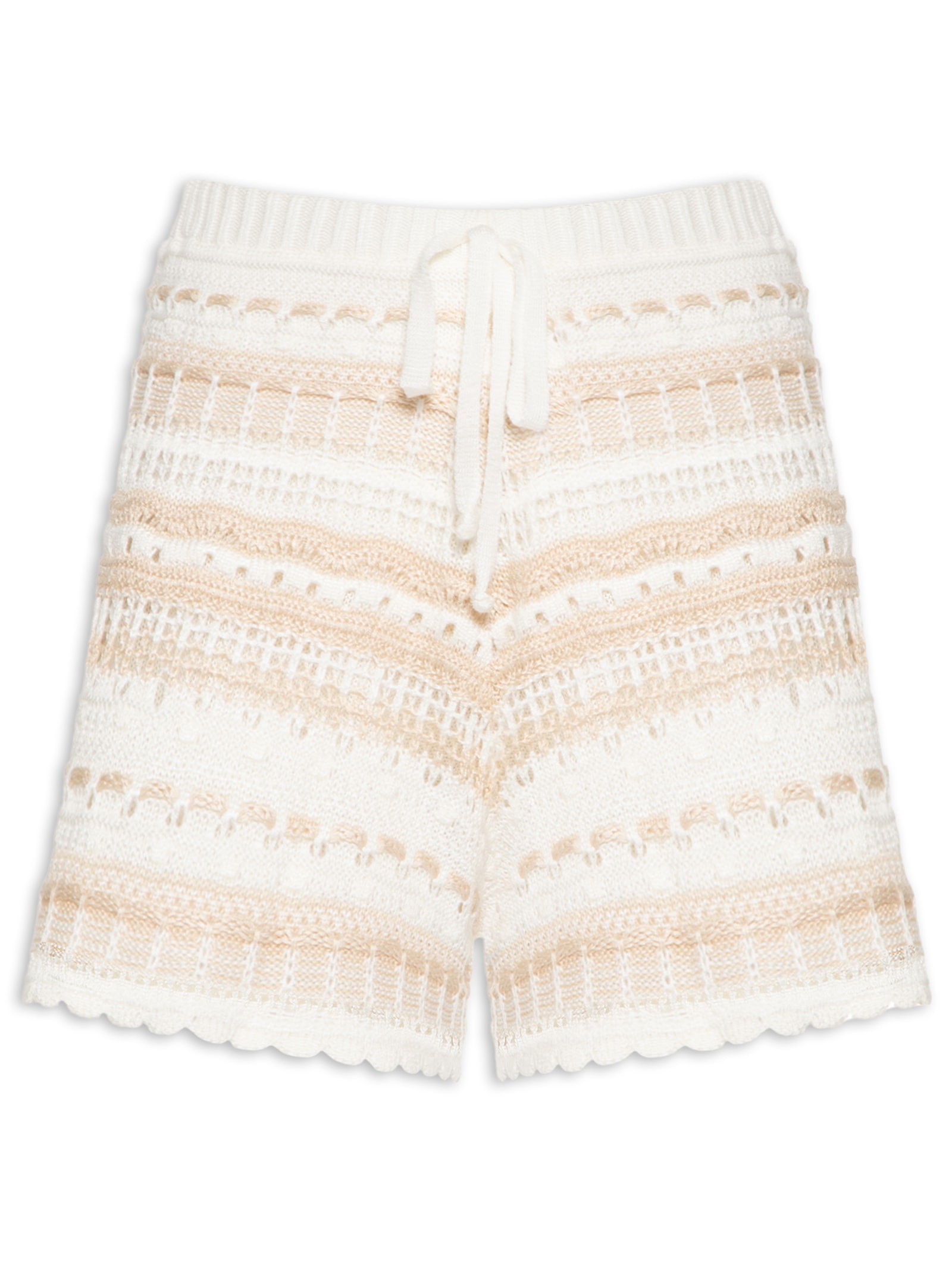 Short Feminino Tramas Tricot Branco Cantão