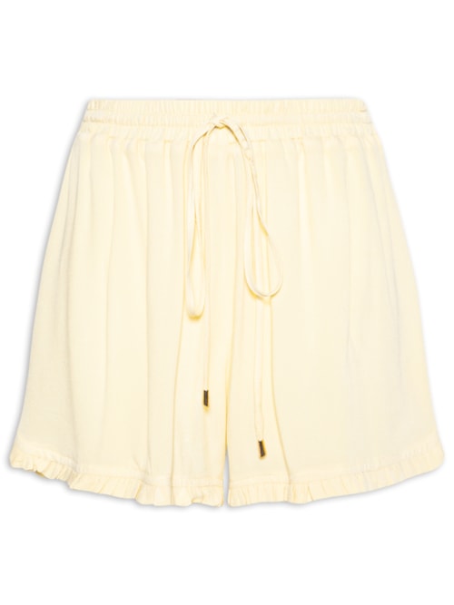 Short Feminino Transpassado Babadinho - Amarelo