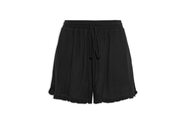 Short Feminino Transpassado Babadinho - Preto