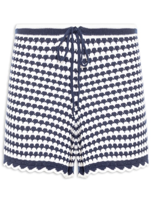 Short Feminino Tricot Babadinho - Azul