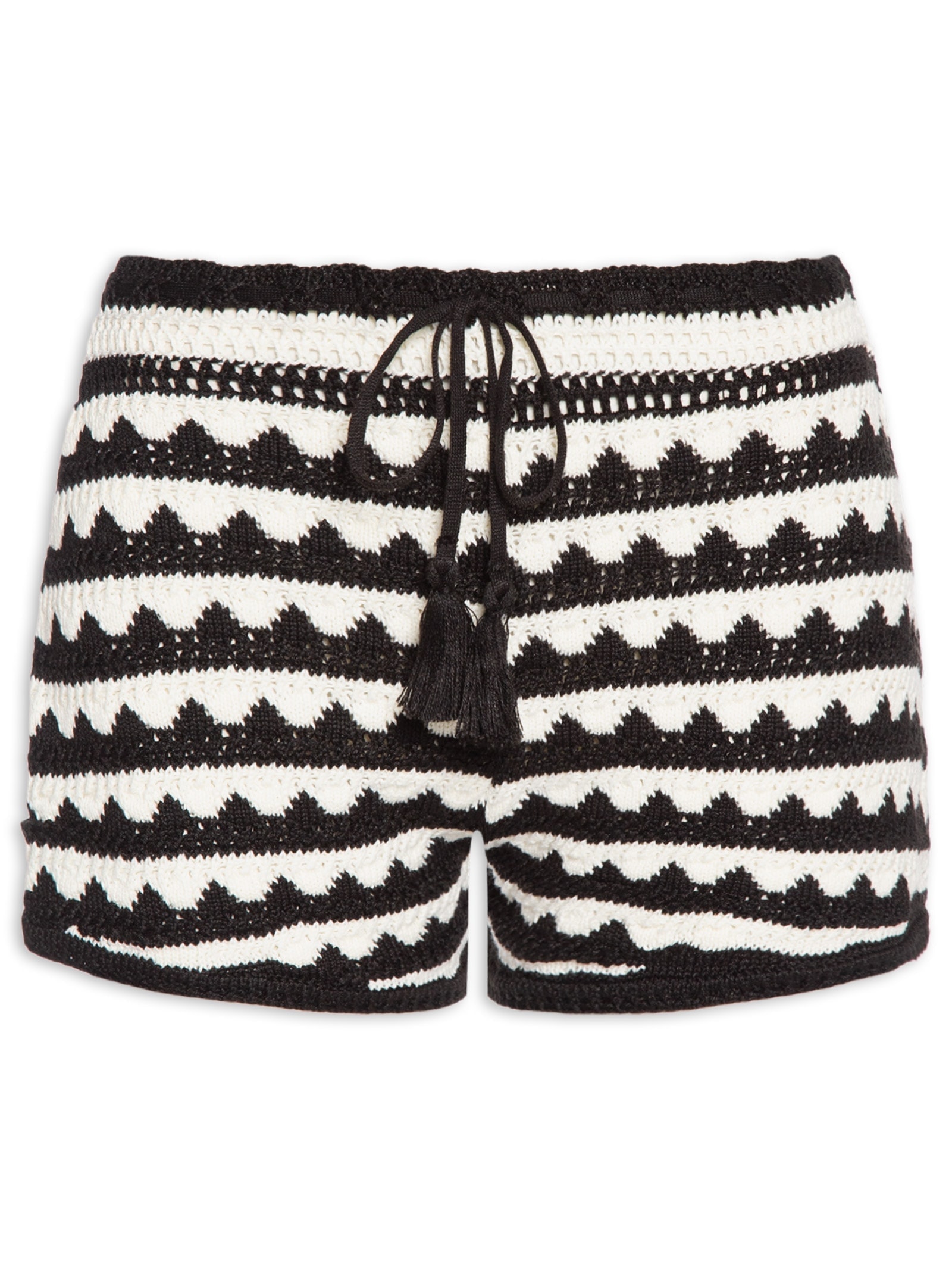 Short Feminino Tricot Bicolor Preto Farm Praia