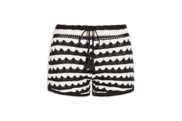 Short Feminino Tricot Bicolor - Preto