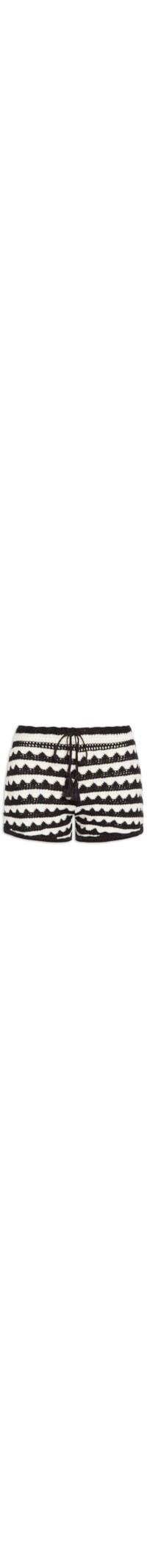 Short Feminino Tricot Bicolor - Preto