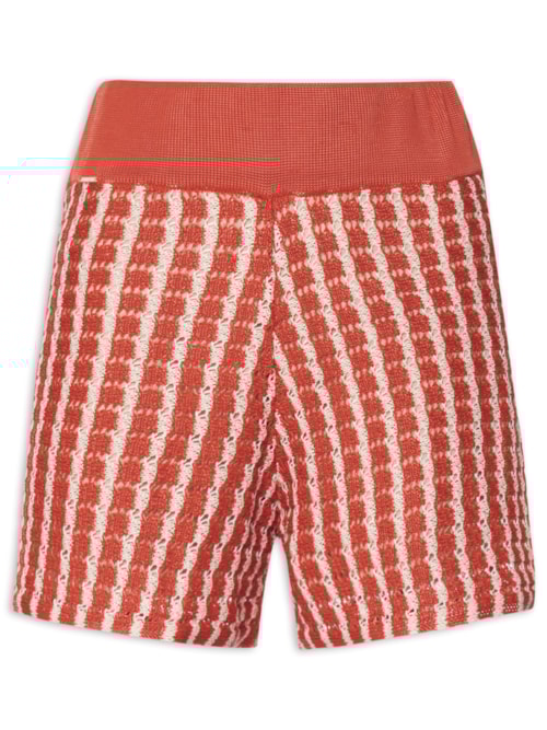 Short Feminino Tricot Cintura Alta – Vermelho