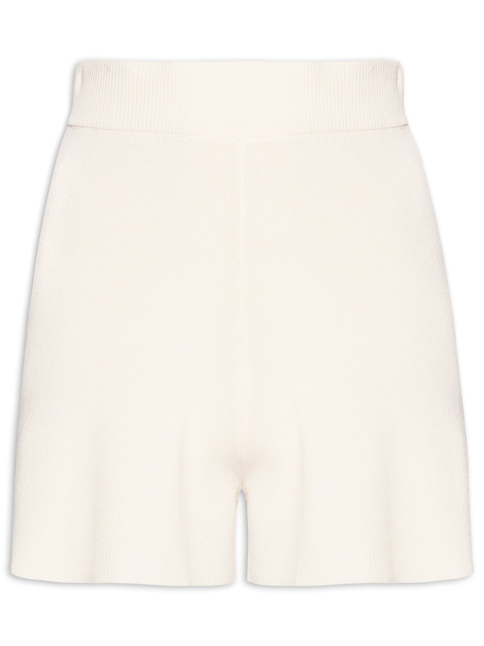 Short Feminino Tricot Comfy Bege Basiq