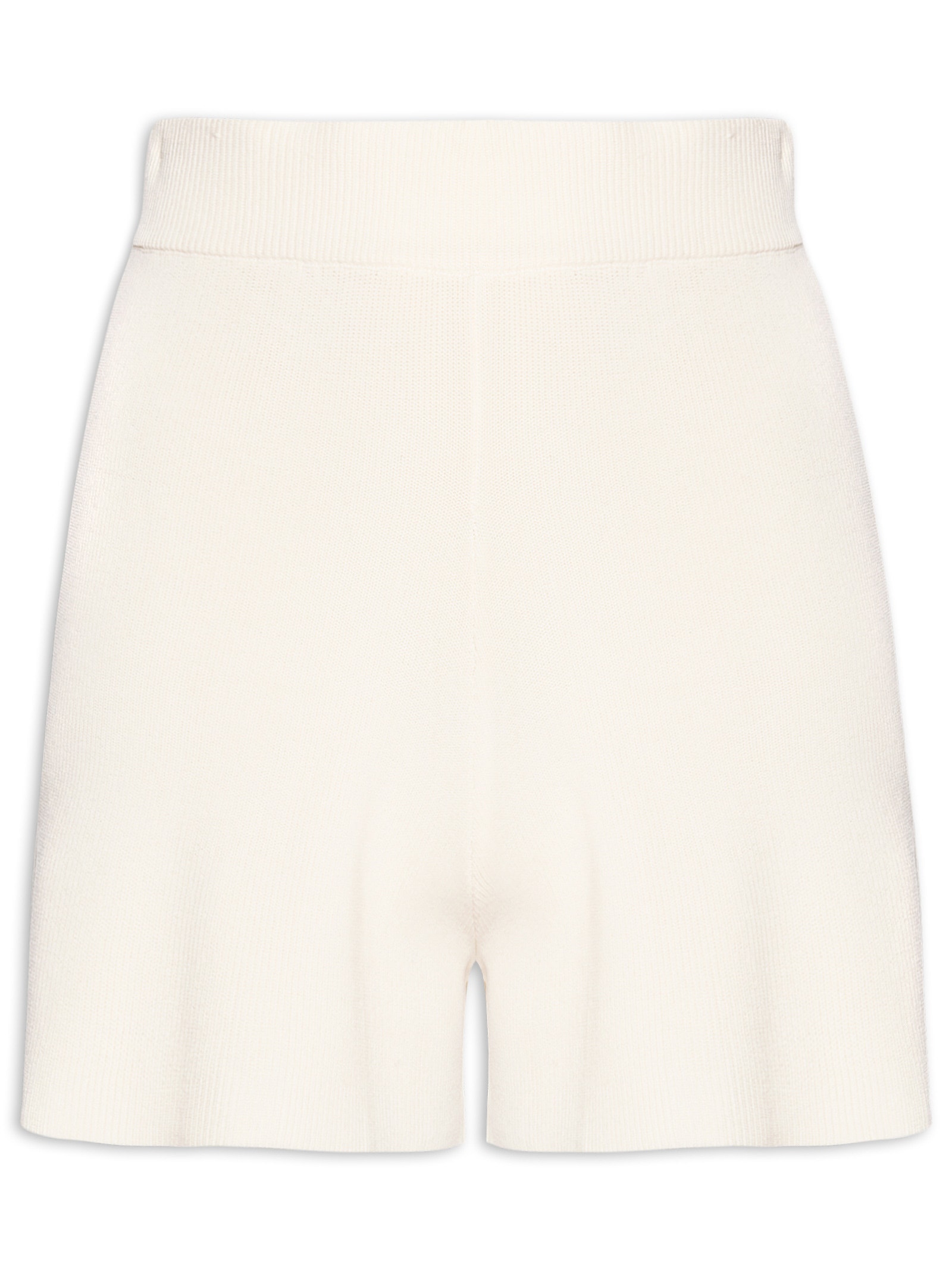 Short Feminino Tricot Comfy Bege Basiq