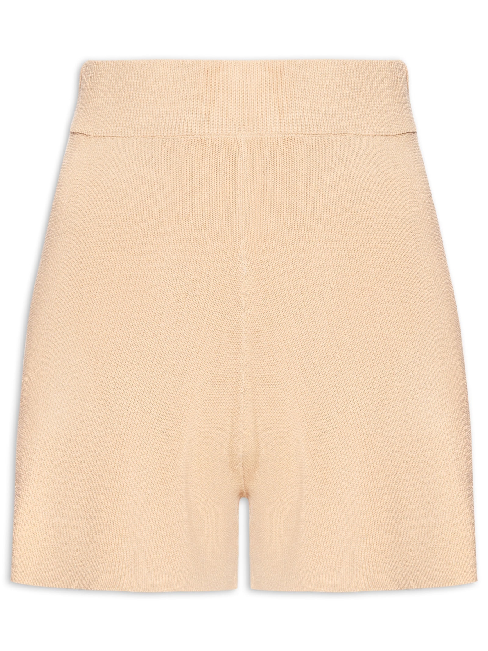Short Feminino Tricot Comfy Bege Basiq