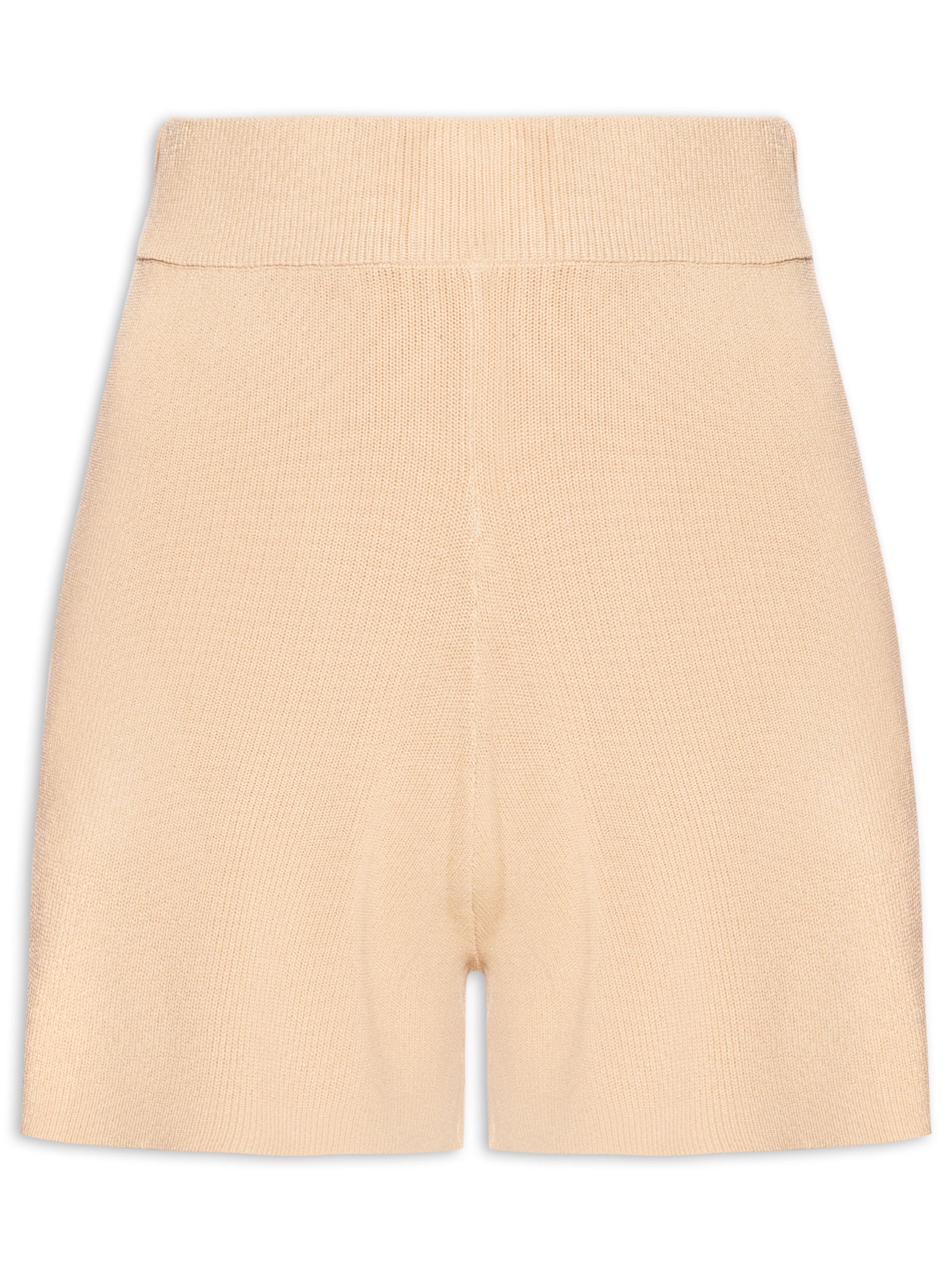 Short Feminino Tricot Comfy Bege Basiq