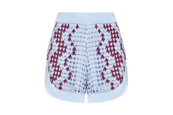 Short Feminino Tricot Listra Ondas - Azul
