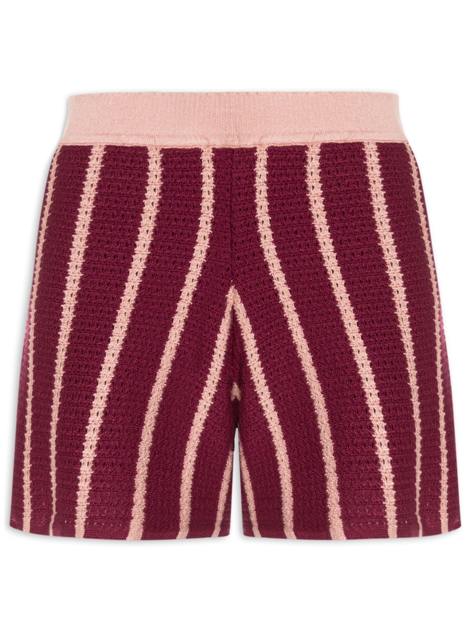 Short Feminino Tricot Listrado Rosa Dress To