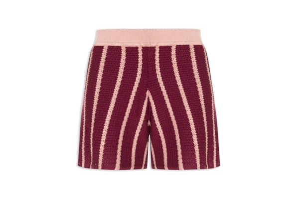 Short Feminino Tricot Listrado - Rosa