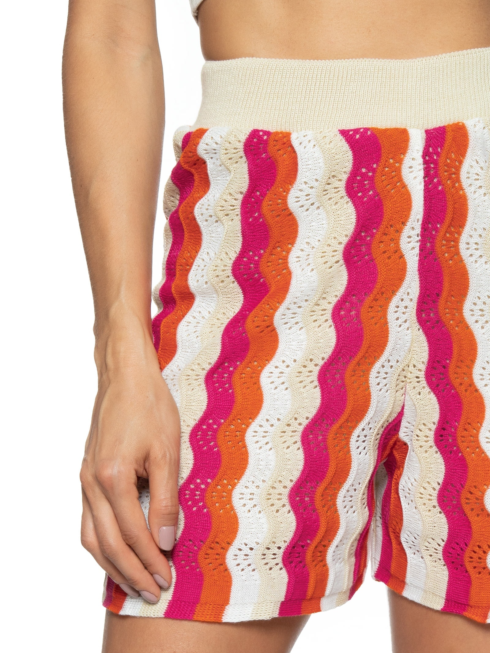 Short Feminino Tricot Rosa Dzarm