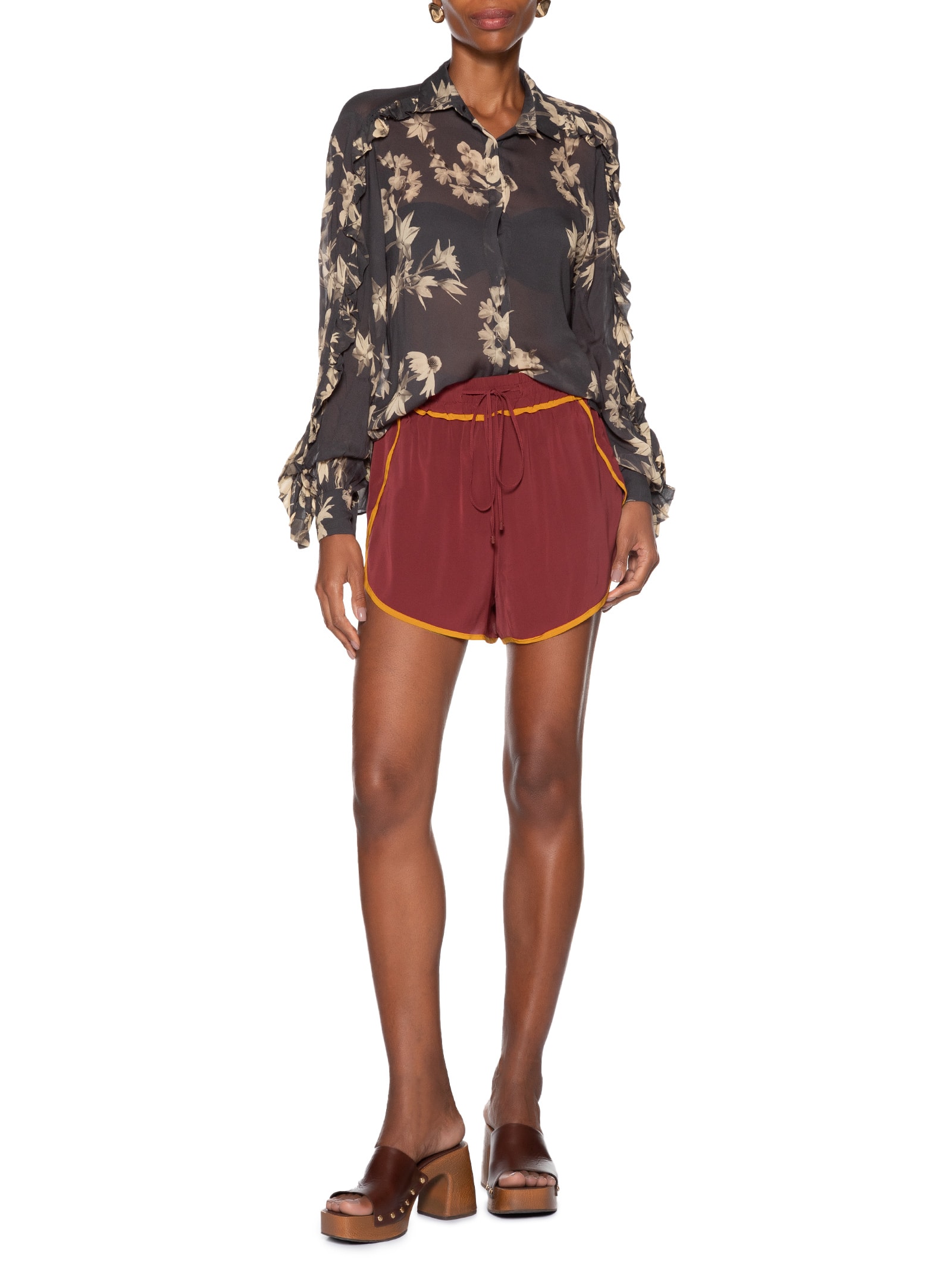 Short Feminino Trio Color Vermelho Animale