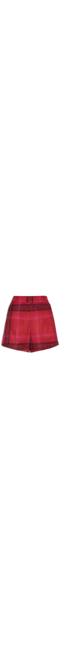 Short Feminino Xadrez - Vermelho