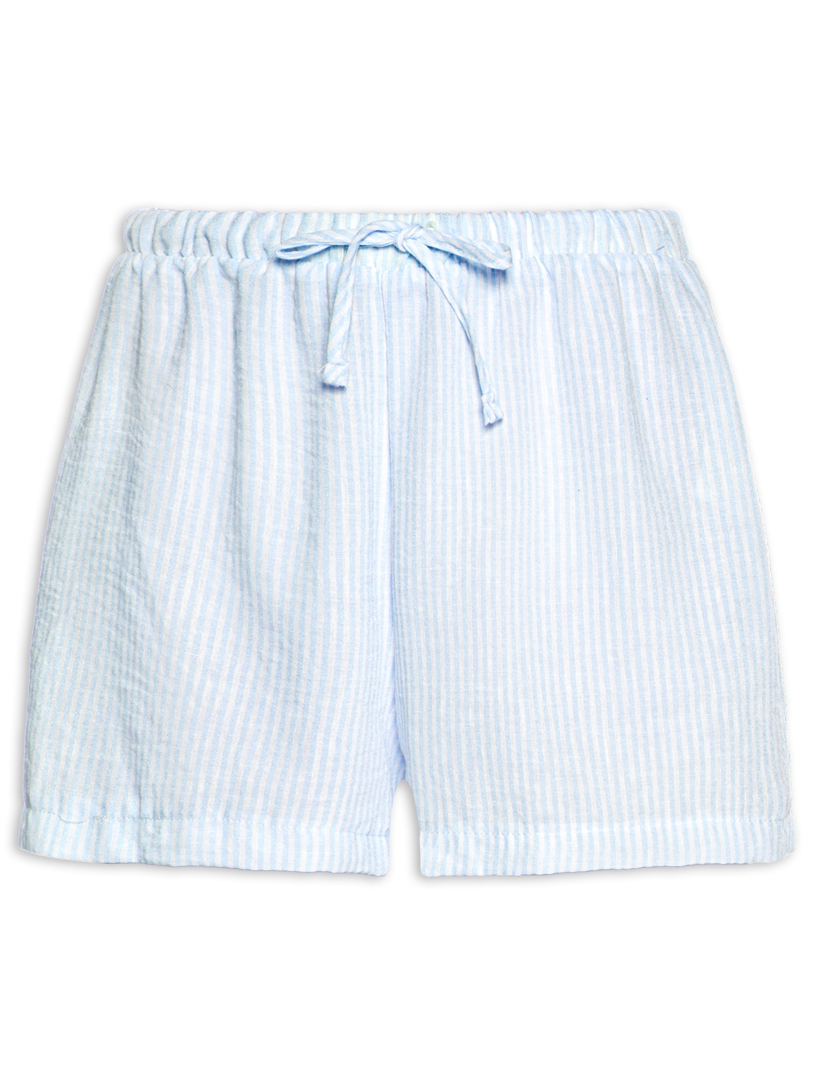 Short Feminio Listrado Azul Basiq