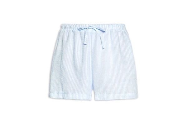 Short Feminio Listrado - Azul