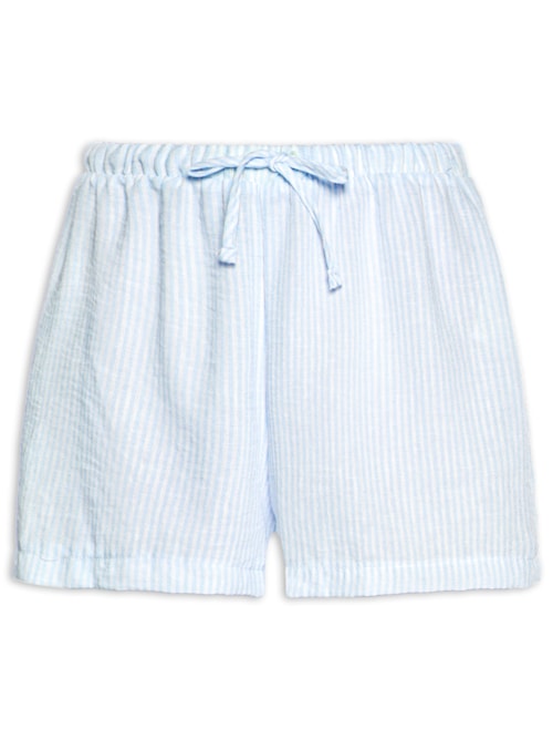Short Feminio Listrado – Azul